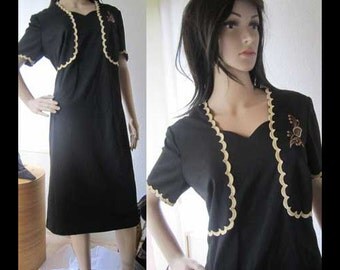 Vintage 50s dress rockabilly Hepcat dress dress L