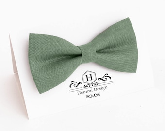 Sage Green Bow Tie For Wedding / Bow Tie For Groomsmen / Green Pocket Square With Necktie / Green Men's tie / Green Bow Bow Tie For Men