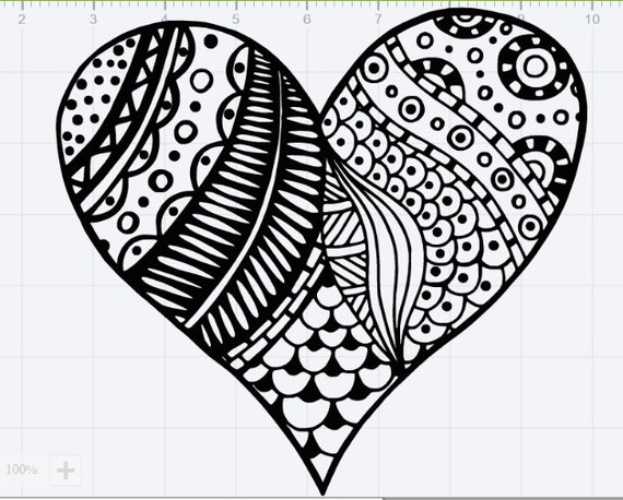 Valentine's Day Mandala Inspired Heart SVG EPS DXF pdf