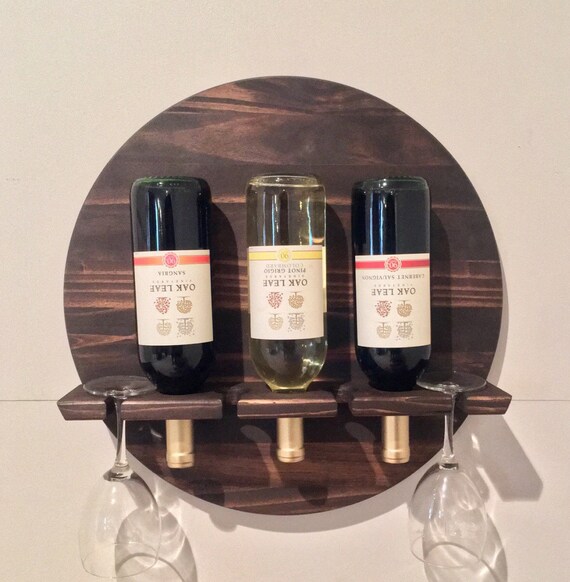 round wooden wine rack