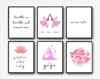 25 Prints - Yoga & Meditation Printable Set - Instant Download