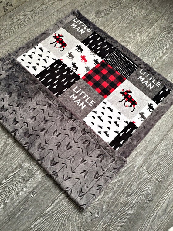 Buffalo Check Minky Baby Blanket Buffalo Plaid Blanket Faux