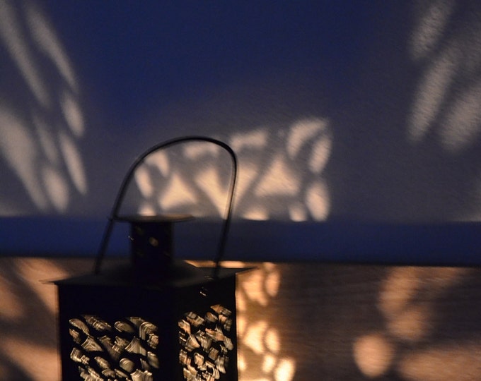 10%OFF Small vintage black Moroccan metallic lantern / lanterns