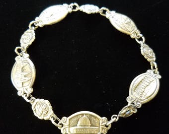 Fantastic antique silverplate charm bracelet