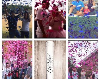SALE 24" XXL Confetti Cannon Gender Reveal Confetti Cannon Smoke Bomb Alternative