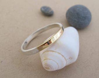 Gold And Silver Ring, Dainty Ring, Minimalist Ring, Thin Gold Ring, Dainty Ring Gold, Thin Gold Band Ring, Minimalist Gold Ring, Thin Ring