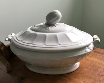 White Ironstone Covered Tureen John Alcock