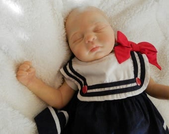 Reborn Baby Girl, Reborn Baby, Fake Baby, Made from Leah kit by Sandra White, Realistic Baby Doll, Newborn Doll, Hand Painted Reborn