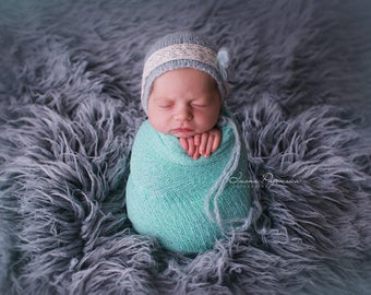 Furry Knit Like Flokati With Long Hair flokati newborn stuffer, Newborn photo prop, Photography prop, Newborn Fur, Newborn Baby Photography
