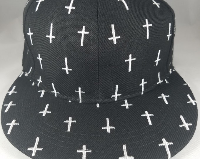 Black Cross Snapback Hat