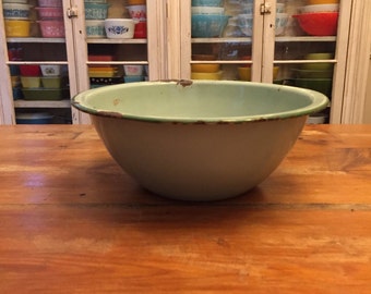 Green Enamel Bowl