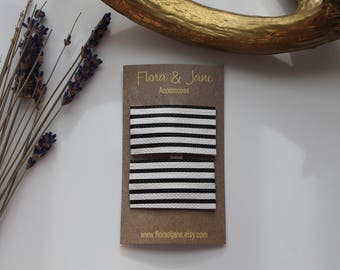 Set of 2 || Snap Clip || Hair accessories || Black and white || Vegan faux leather || baby girl || Baby shower || Photo prop ||