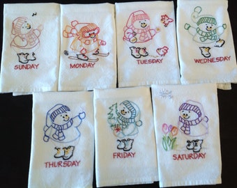 Snowmen Tea Towel set