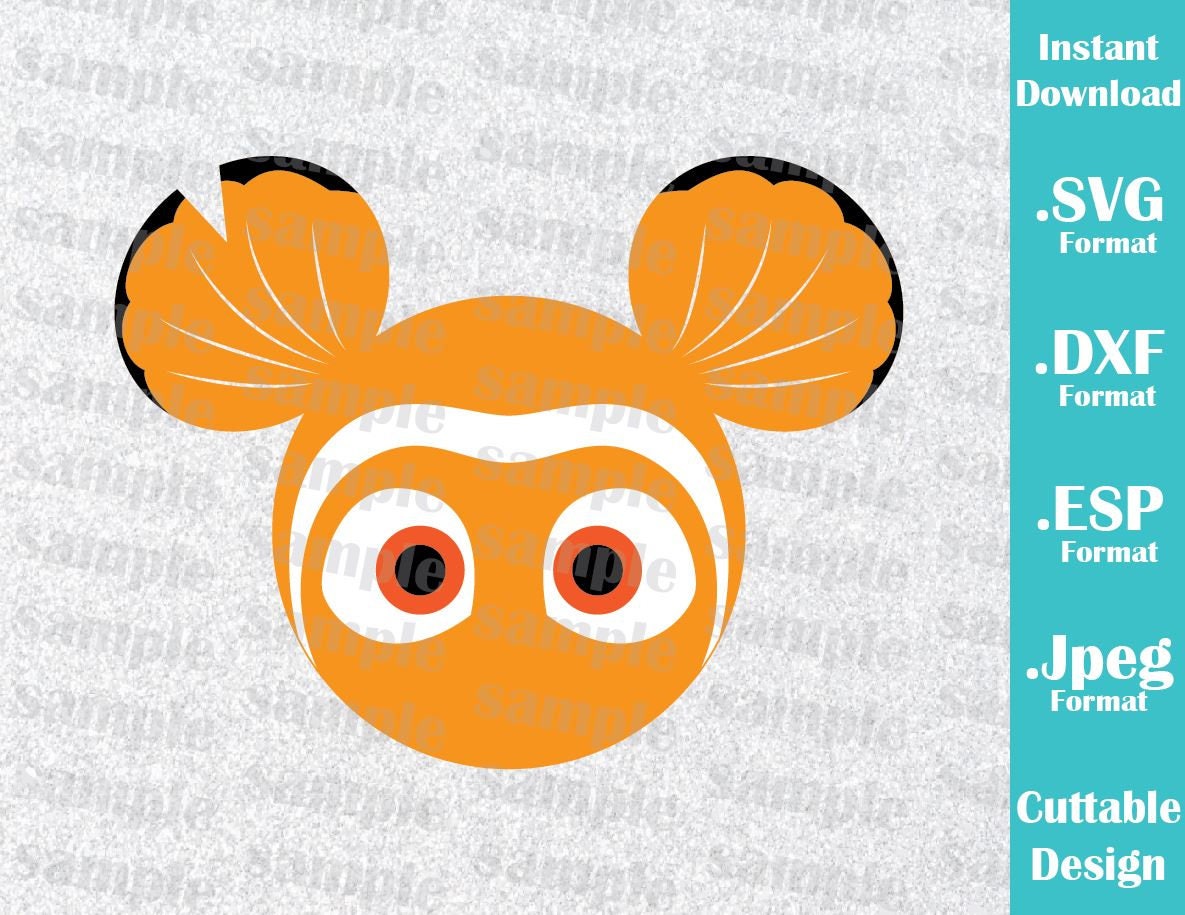 Download INSTANT DOWNLOAD SVG Disney Inspired Nemo Mickey Ears Finding