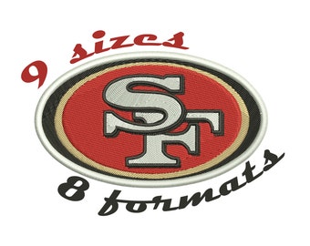 9 Sizes San Francisco 49ers Inspired Machine Embroidery Designs in 8 formats and 9 sizes
