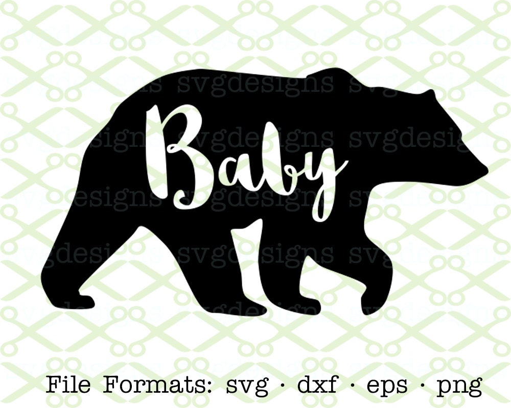 Download Baby Bear SVG Dxf Eps & Png. Bear Svg Digital Cut Files for