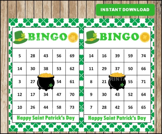 Printable 60 St Patrick s Bingo Cards Printable St