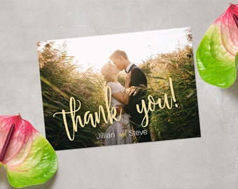 CUSTOM Photo Thank You Card, Wedding Thank You Card, Engagement Thank You Card, Thank You Card DIGITAL FILE 5x7
