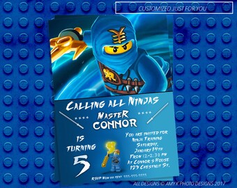 Ninjago Invitation, Ninjago Birthday Invitation, Ninja Lego Birthday Invitation, Ninja Birthday Invitation, Birthday Invitation