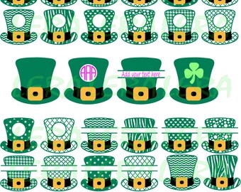 60 % OFF, Leprechaun Hat SVG, Patrick Monogram Svg, dxf, ai, eps, png, St Patricks day, Digital Cutting Files, St Patricks Day SVG cut files