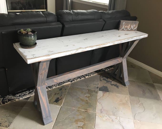 Trestle X Leg Console Table | Entryway Table | Sofa Table | Farmhouse Entryway Table | Trestle Sofa Table | Entry Way