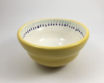 Yellow and White Ceramic Bowl