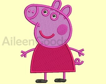 Peppa Pig Embroidery design 10 Size INSTANT download machine embroidery