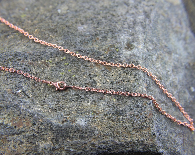 Copper Cable Chain with Lobster Clasp, 2.4 mm Oval Italian Copper Chain