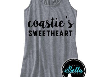 Coastie's Sweetheart,flowy racerback,tank,tank top,racerback tank,uscg,coast guard,coast guard wife,coastie,coastie girlfriend,military,gift