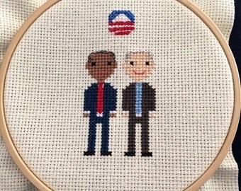 Obama Biden Cross Stitch