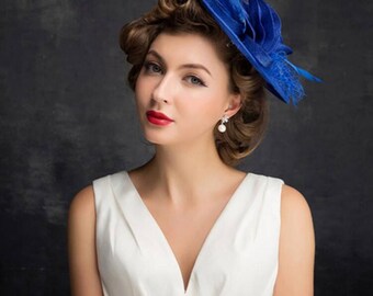 Handmade Fascinator Hat, Tea Party Hat, Church Hat, Derby Hat, Fancy Hat, wedding hat, British Hat Kentucky Derby Hat 6351