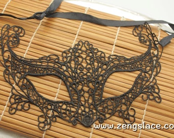 Lace mask, Masquerade Mask Men, Party Mask, Black Venice Lace Mask/Masquerade Masks/Masquerade Mask Lace/Gothic mask/Carnival Mask, LM-24-BL