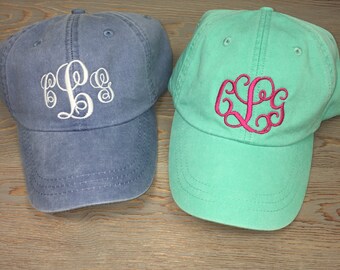 Monogram Hat/ Monogram Hats/ Personalized Hats/ Initial Hat/ Leather Strap Hat/ Monogrammed Hat/ Monogrammed Baseball Hat