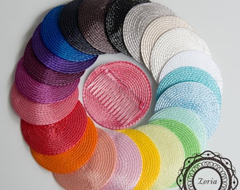 Round Poly Straw Fascinator Cocktail Hat Base | AD01BP