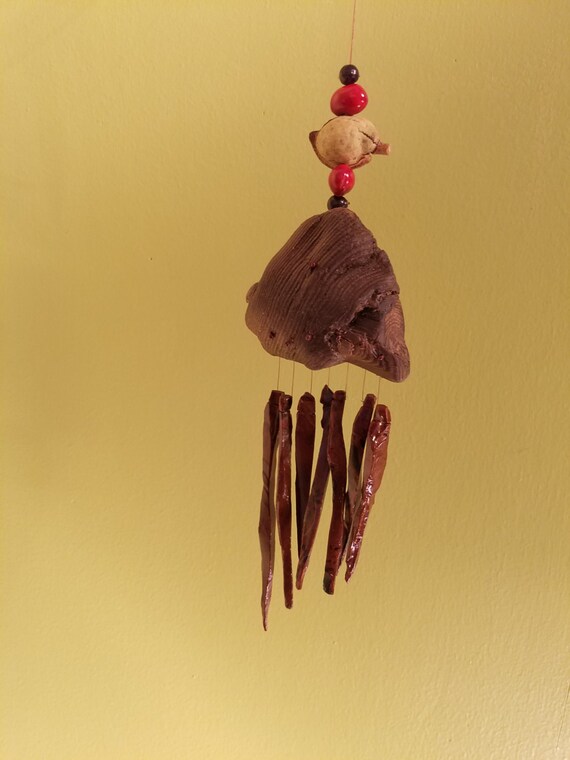 Volcanic Obsidian Wind Chime With Driftwood And Seeds Seed Volcanic Obsidian Wind Chime With Driftwood And Seeds Seed Pods