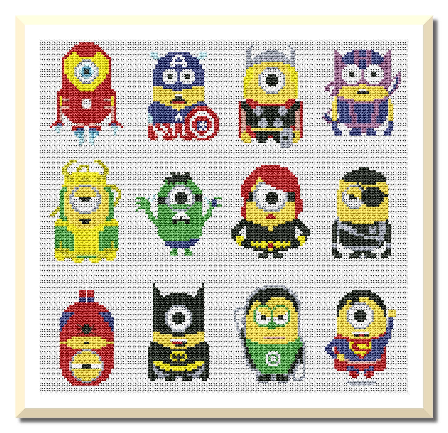 BOGO FREE Minions Cross Stitch Patterns Needlecraft