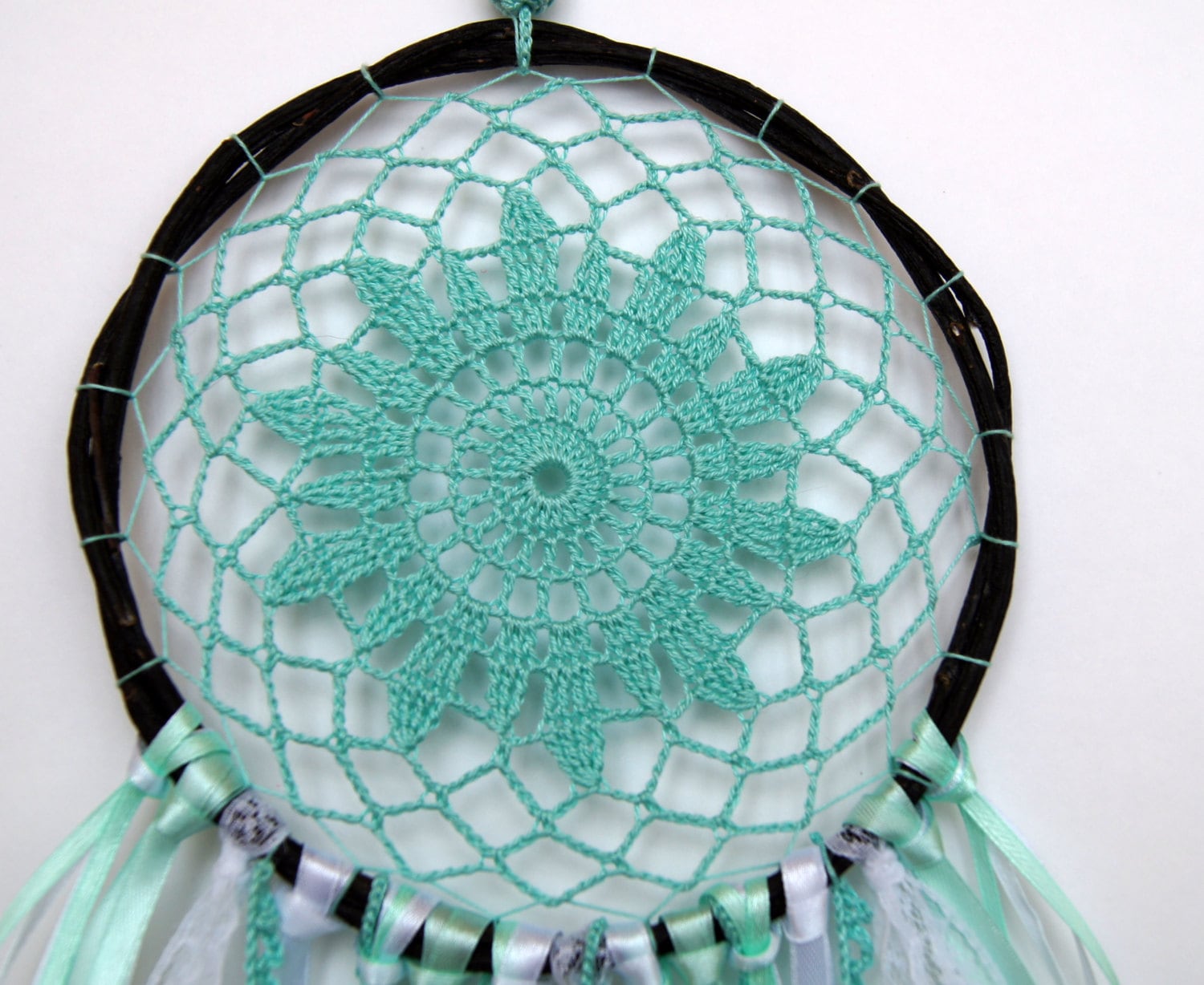 Turquoise Dream Catcher Crochet Doily Dreamcatcher turquoise