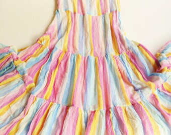 CoaCheLLa DresS XS S vintage 158 LuReX 80 70s HiPpie dress 34 VoLant MiDi SuMmEr
