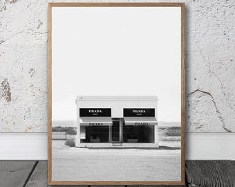 Prada Marfa Print - Prada Texas Print, Digital Download, Texas Prada Wall Art, Prada Store Poster, Fashion Poster, Modern Scandinavian Decor
