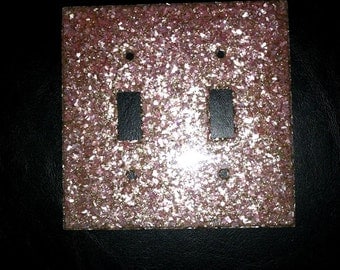 Sparkle lucite vintage 50's pink light switch cover