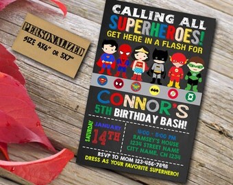 Superhero Invitation / Superhero Birthday / Superhero Party / Superhero Invite / Superhero Birthday Invitation / Superhero Party Invitation