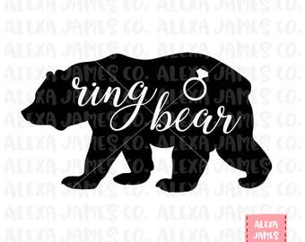 Ring Bearer SVG, Ring Bear SVG, SVG Cut File, Wedding Sign svg, Wedding decor svg, Wedding Stencil, Cricut Cut File, Silhouette, svg png pdf