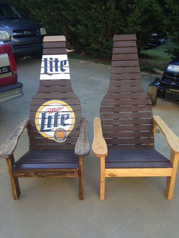 Outdoor furniture Wood chair Beer bottle Adirondack chair