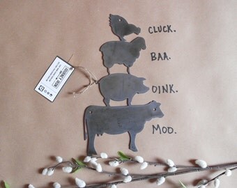 Metal Sign | Stacked Farm Animals | Farmhouse Style | JourneyIron