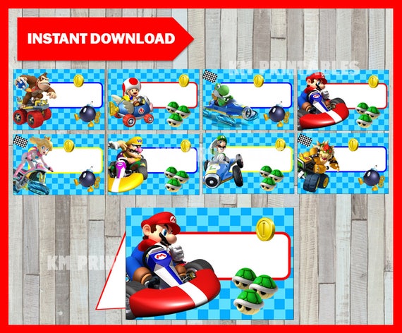 Printable Mario Kart Food labels instant download Mario Bros
