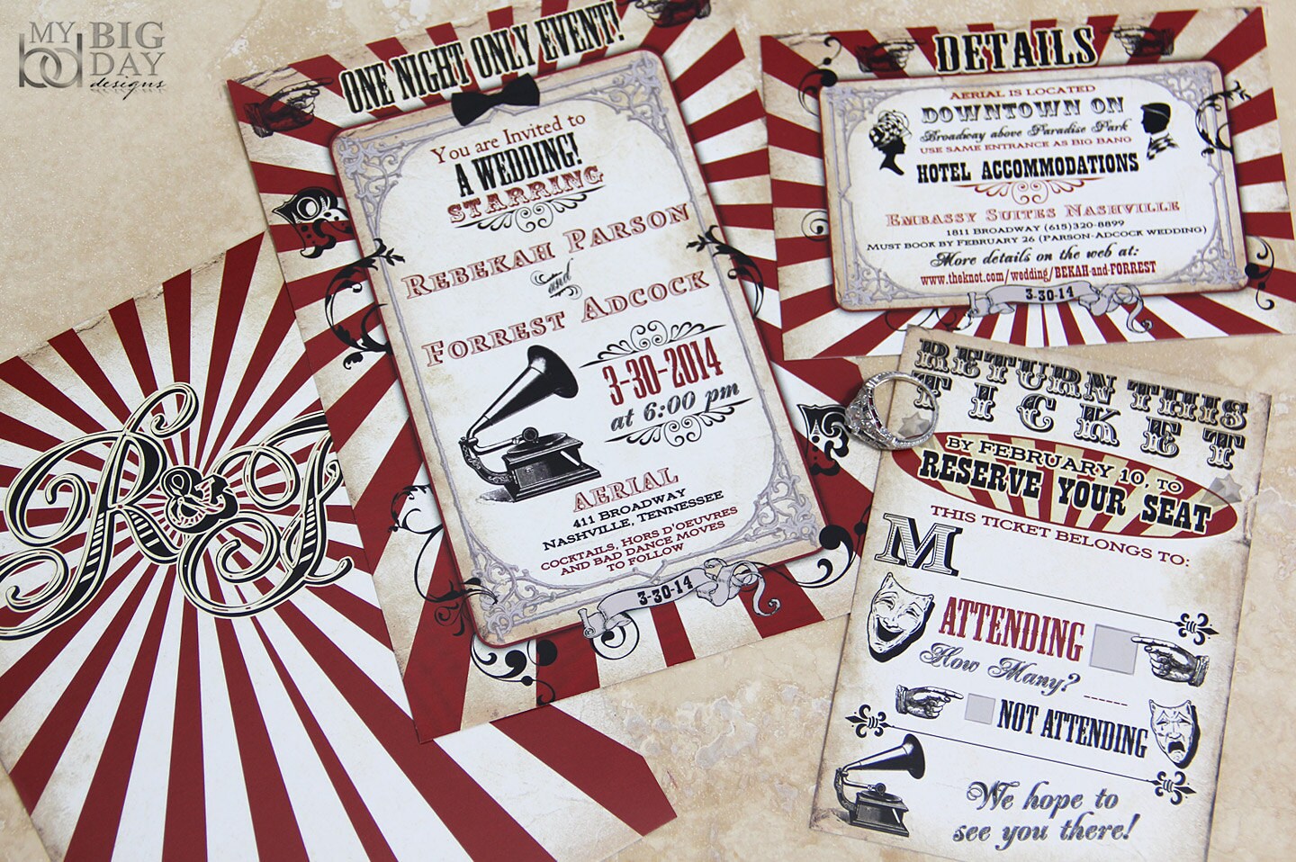 Carnival Themed Wedding Invitations 4