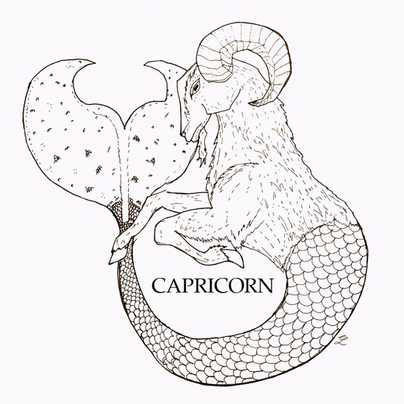 Capricorn Print Illustration Digital Download