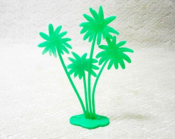 Vintage Green Plastic Toy Palm Trees Bunch