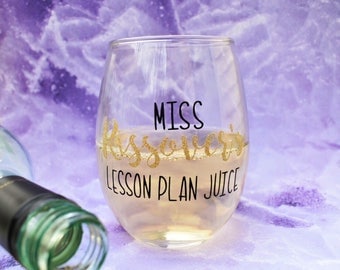 Personalized Teacher Gift | Custom Teacher Wine Glass | Teacher Appreciation | New Teacher | School Bridal Shower | Newlywed Teacher Gift