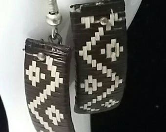 Native look woven earrings
